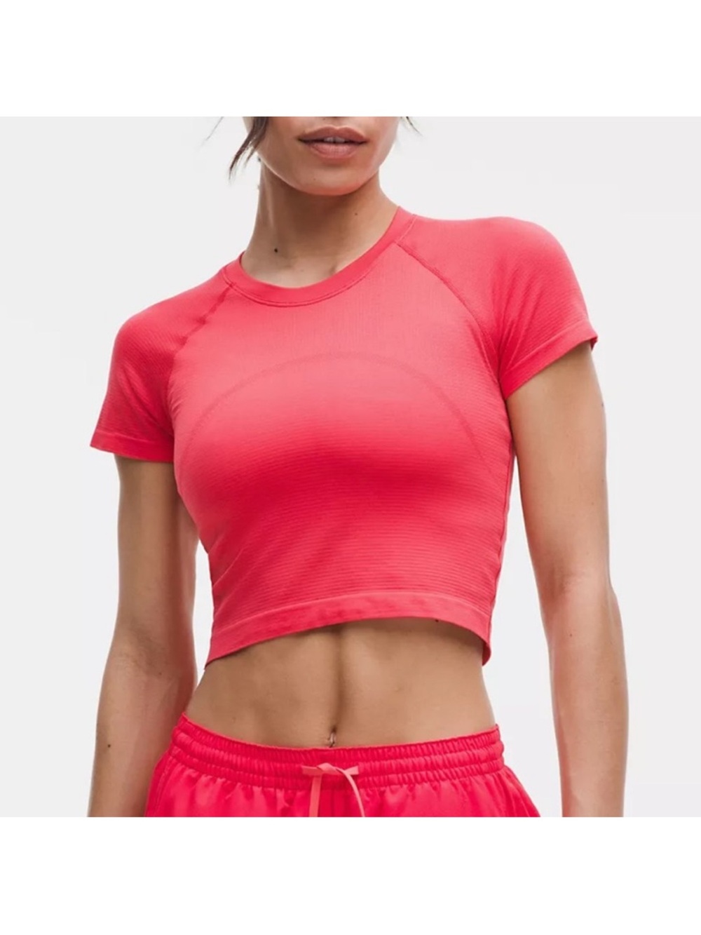 lululemon Swiftly Tech Cropped Short-Sleeve 2 Red